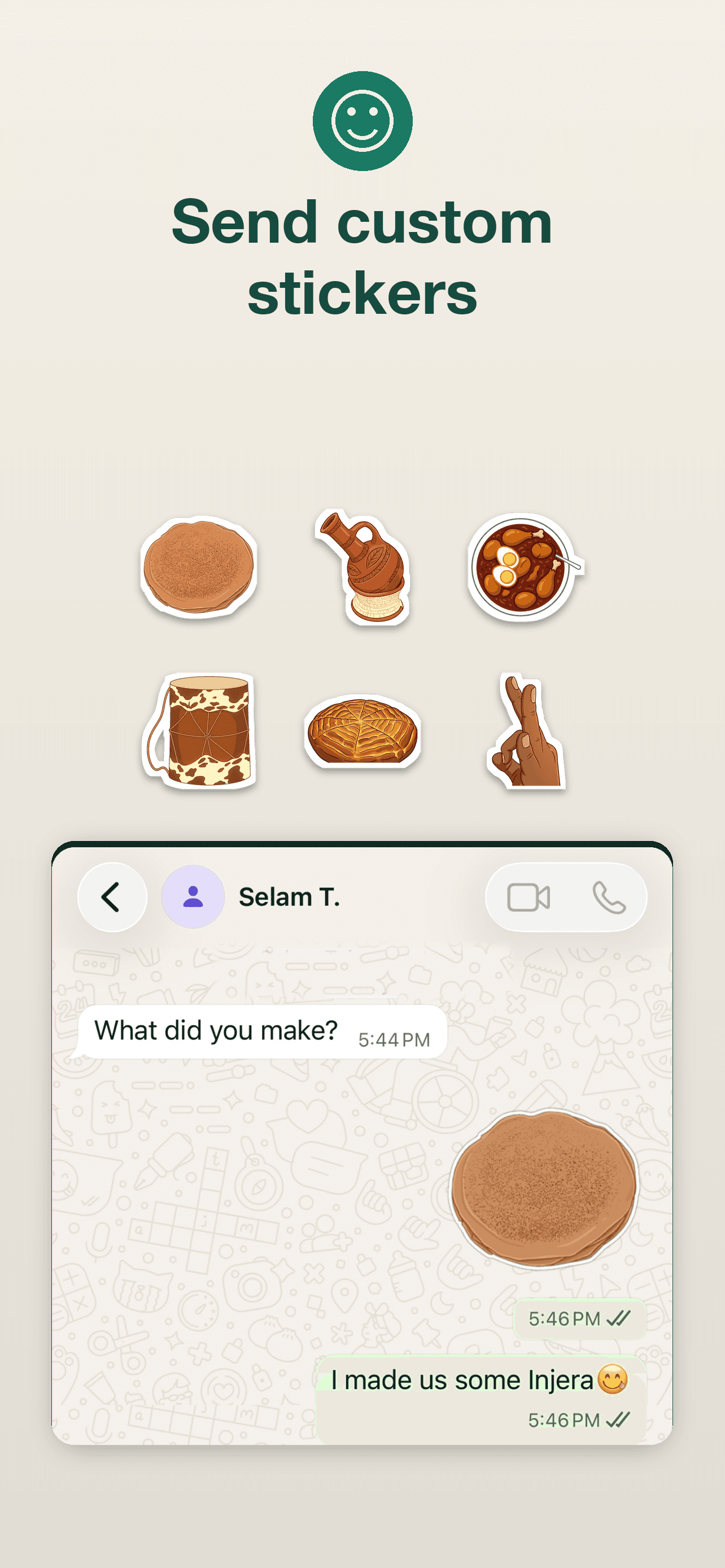 Send custom stickers in a chat